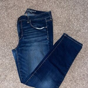 Women’s American Eagle Outfitters Dark Blue Skinny Jeans, Size 12 Short/Petite
